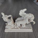 Romeinse strijdwagen met 2 paarden (albast), Antiek en Kunst, Kunst | Beelden en Houtsnijwerken, Ophalen