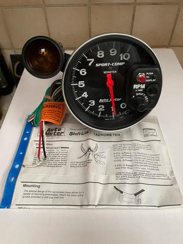 Autometer sport-comp monster toerenteller met shift light beschikbaar voor biedingen