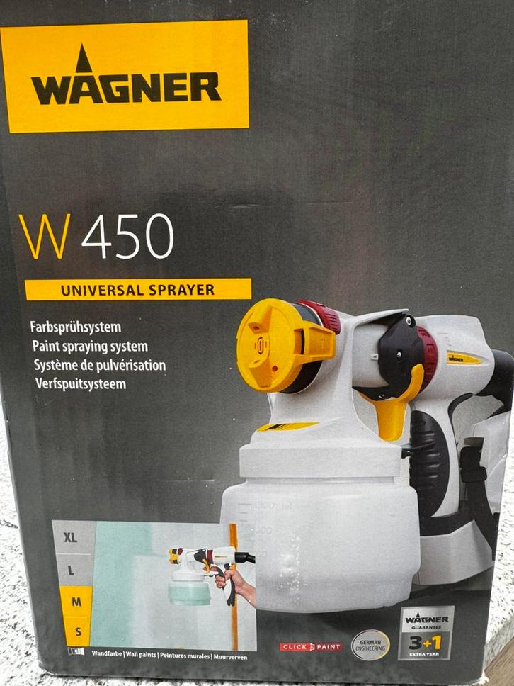 Sproeier w 450 lagedrukverfpistool - WAGNER, Doe-het-zelf en Bouw, Schildersmaterialen, Gebruikt, Verfspuit of Verfpomp, Ophalen