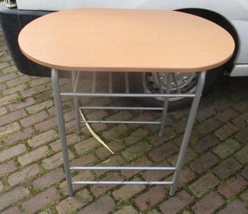 Belle table ovale en métal et bois - 85x53x81, Quatre personnes, Comme neuf, Enlèvement, Métal