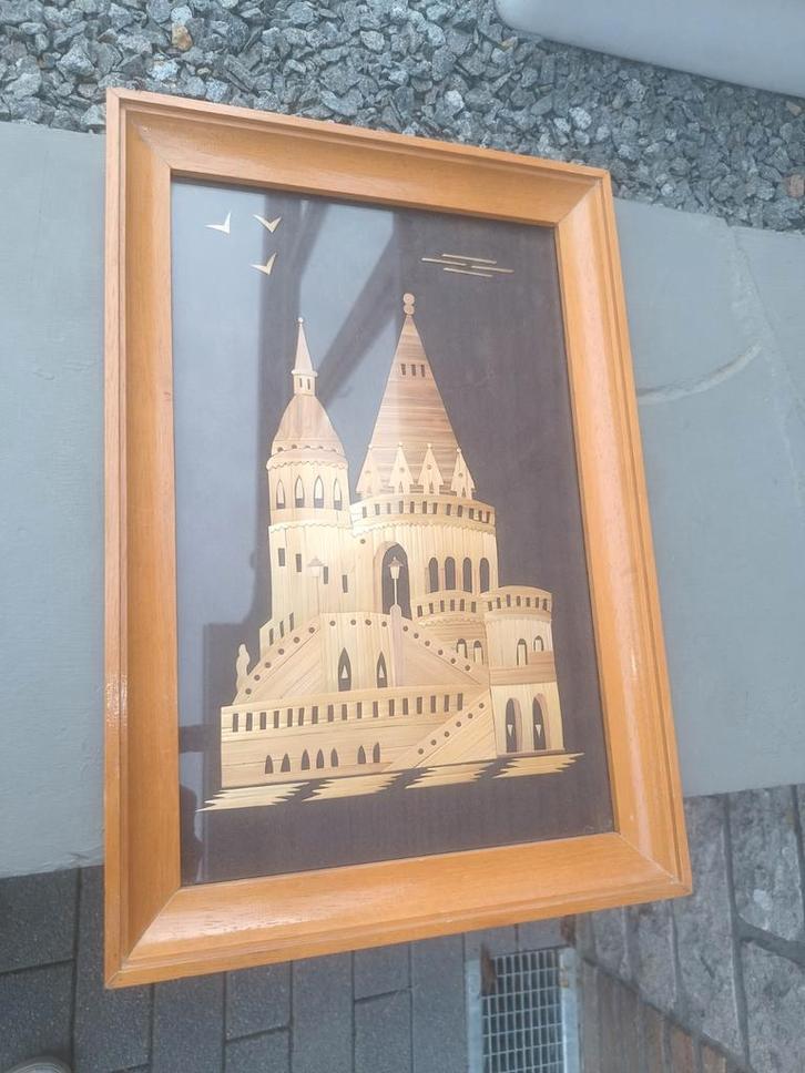 Dit object is een stro-inlegwerk (marqueterie) van de Visser, Huis en Inrichting, Woonaccessoires | Lijsten, Ophalen of Verzenden