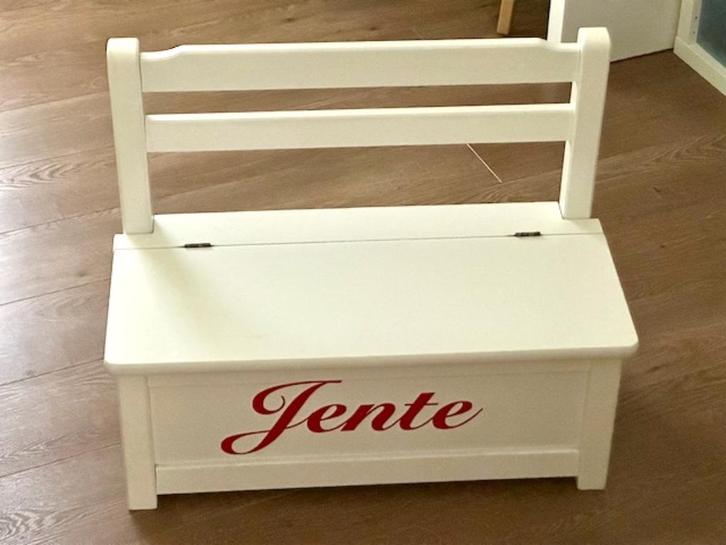 Houten opbergbankje wit, Kinderen en Baby's, Kinderkamer | Overige Meubels, Zo goed als nieuw, Stoel, Ophalen