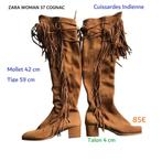 A1) Indische overknee laarzen Zara Woman Cognac, Kleding | Dames, Hoge laarzen, Overige kleuren, Verzenden, ZARA WOMAN