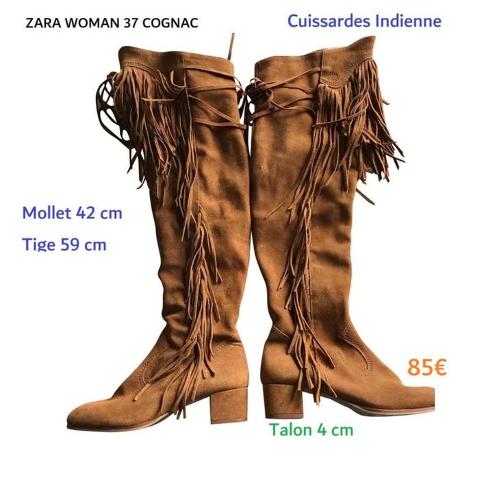 A1) Indische overknee laarzen Zara Woman Cognac, Kleding | Dames, Schoenen, Zo goed als nieuw, Hoge laarzen, Overige kleuren, Verzenden