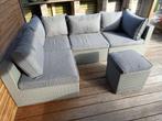 Lounge tuinset BRISTOL – grijs – incl. kussens + tafeltje, Tuin en Terras, Tuinsets en Loungesets, Ophalen, 4 zitplaatsen, Kunststof