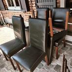 chaire cuir brun, Huis en Inrichting, Stoelen, Ophalen, Gebruikt, Bruin, Hout