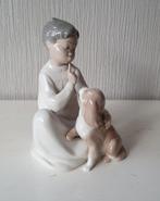 Authentieke LLadro "Jongen met hond" porseleinen beeldje, Antiek en Kunst, Ophalen of Verzenden