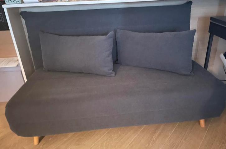 Grijs zetelbedje ,140cm breed, Maison Du Monde, Huis en Inrichting, Slaapkamer | Slaapbanken, Zo goed als nieuw, Grijs, Ophalen