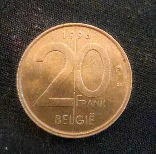 20 frank Belgische munt uit 1996 - zeldzaam verzamelstuk, Postzegels en Munten, Munten | België, Metaal, Ophalen