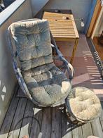4 rotan tuinstoelen + 2 voetbankjes, Tuin en Terras, Ophalen, Zo goed als nieuw