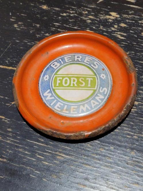 oude geëmailleerde bieronderzetter van FORST Wielemans, Verzamelen, Merken en Reclamevoorwerpen, Gebruikt, Overige typen, Ophalen of Verzenden
