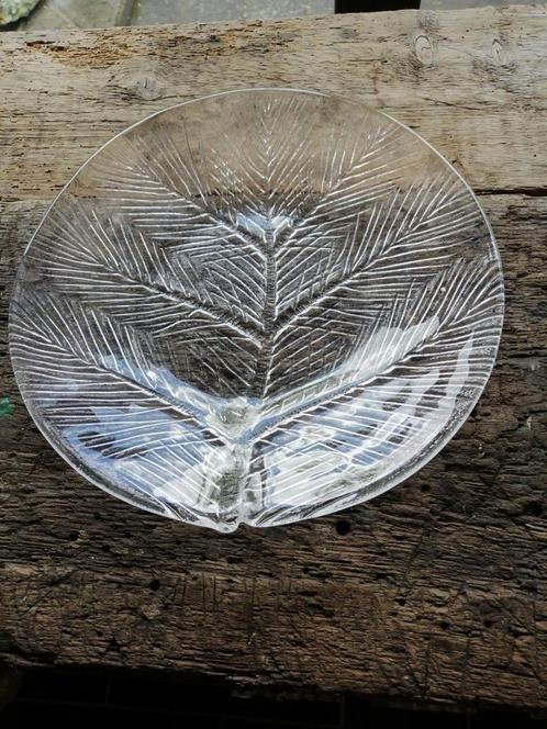 Vintage Hadeland, Furu, Pine ontwerp, serveerschaal, kristal, Antiek en Kunst, Antiek | Glaswerk en Kristal, Ophalen of Verzenden