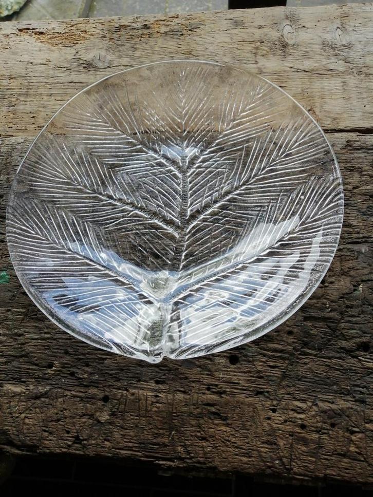 Vintage Hadeland, Furu, Pine ontwerp, serveerschaal, kristal, Antiek en Kunst, Antiek | Glaswerk en Kristal, Ophalen of Verzenden