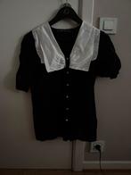 Goelia XS zwarte blouse met witte kraag, Zwart, Ophalen of Verzenden, Zo goed als nieuw, Maat 34 (XS) of kleiner