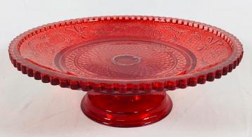 Antiek depression glazen Cakestand fruitmand middenstuk beschikbaar voor biedingen