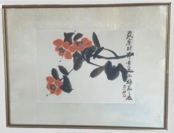 Gravure Qi Baishi 🌹 Red Camellias, 🌹 1945/1955