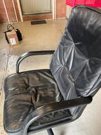 Lederen bureaustoel., Huis en Inrichting, Stoelen, Ophalen, Gebruikt, Zwart, Leer