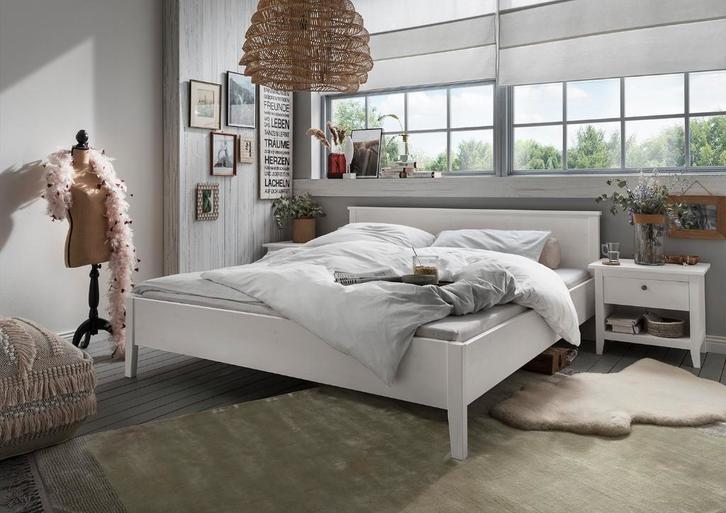 Stijlvolle massief houten bedden. Puur natuur of Wit., Maison & Meubles, Chambre à coucher | Lits, Neuf, Deux personnes, 200 cm