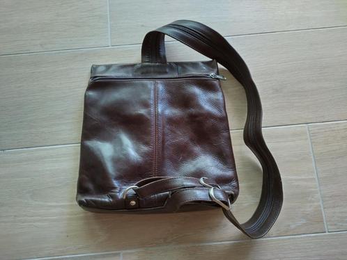 BosBoom bruine leren damesrugzak, Handtassen en Accessoires, Tassen | Rugtassen, Gebruikt, Overige merken, 25 tot 40 cm, Minder dan 30 cm