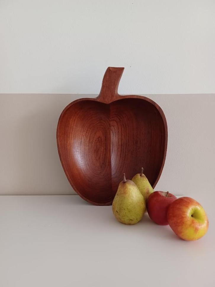 Handgemaakte Schaal. Teak. Mid-Century, Huis en Inrichting, Keuken | Servies, Zo goed als nieuw, Schaal of Schalen, Overige stijlen