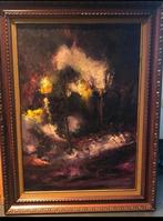 Groot abstract werk Carlo Tarras Aalst met certificaat 1979, Antiek en Kunst, Ophalen