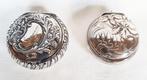 Paar pillendoosjes Art Nouveau zilver., Antiek en Kunst, Ophalen of Verzenden, Zilver