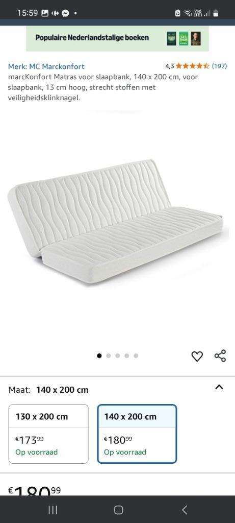 Matras klik klak zetel 140x200, Huis en Inrichting, Overige Huis en Inrichting, Zo goed als nieuw, Ophalen