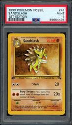 Sandslash 1st Edition PSA 9 - 41/62 - Fossil 1999, Verzenden, Zo goed als nieuw, Losse kaart