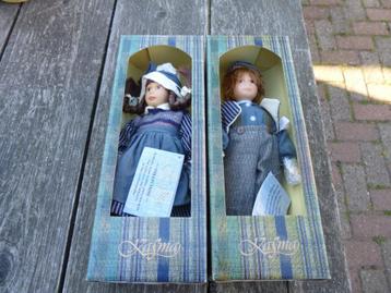 Een paar zeer mooie handgemaakte porseleinen poppen. beschikbaar voor biedingen