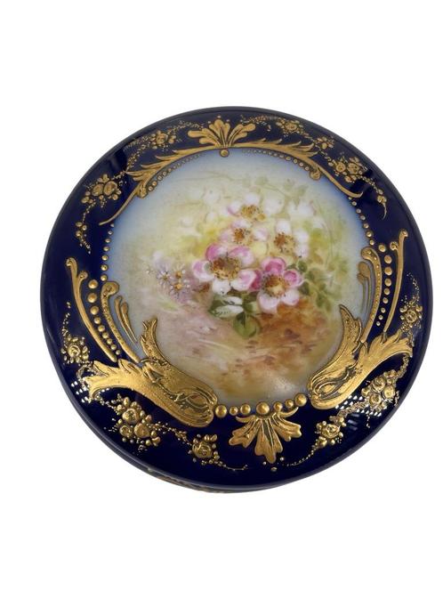 Bonbonnière Limoges B&CoCobalt et Or avec Décor Floral, Antiquités & Art, Antiquités | Porcelaine, Enlèvement ou Envoi