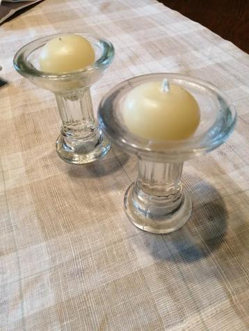 Glazen kaarsenhouders, Antiek en Kunst, Ophalen of Verzenden, Glas
