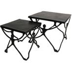 Set van twee bijzet tafels, Huis en Inrichting, Tafels | Bijzettafels, Metaal of Aluminium, Nieuw, 55 tot 75 cm, Modern