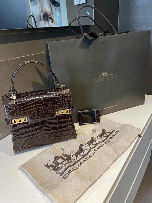 Vintage Delvaux Tempête PM, Handtassen en Accessoires, Tassen | Damestassen, Gebruikt, Handtas, Bruin, Ophalen of Verzenden
