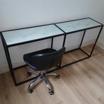 Haltafel bureau met bureaustoel, Maison & Meubles, Tables | Dessertes, Verre, Comme neuf, Enlèvement, Rectangulaire