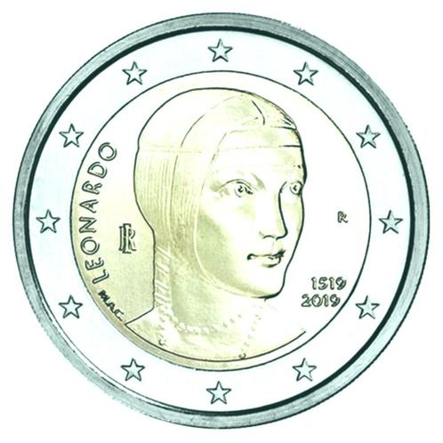 Pièce 2 Euros 2019 Italie - 500 ans de la mort de Léonard de, Timbres & Monnaies, Monnaies | Europe | Monnaies euro, Série, 2 euros
