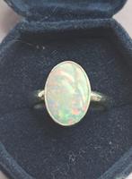 Bague en argent, véritable opale d'Australie, Comme neuf, Femme ou Homme, Vert, Avec pierre précieuse