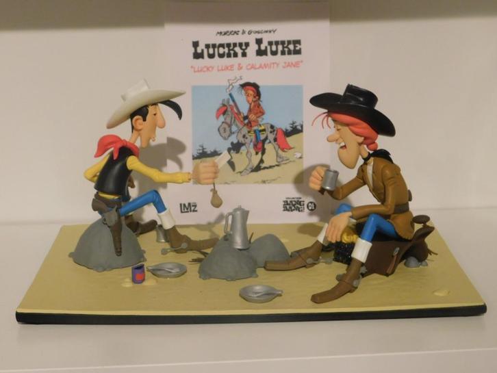 2 x Lucky Luke Bang Bang Collection by LMZ, Verzamelen, Stripfiguren, Zo goed als nieuw, Beeldje of Figuurtje, Overige figuren