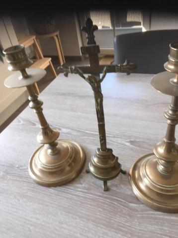 chandeliers en cuivre + crucifix en cuivre, Enlèvement ou Envoi