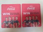 2 Sous-bock Coca Cola UEFA 2016 football Belgium De Bruyne H, Collections, Autocollants, Enlèvement ou Envoi