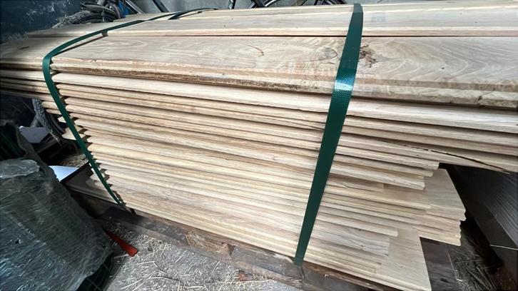 Nieuwe hardhouten planken eik tand/groef 120cm lang, Tuin en Terras, Palen, Balken en Planken, Nieuw, Planken, Ophalen