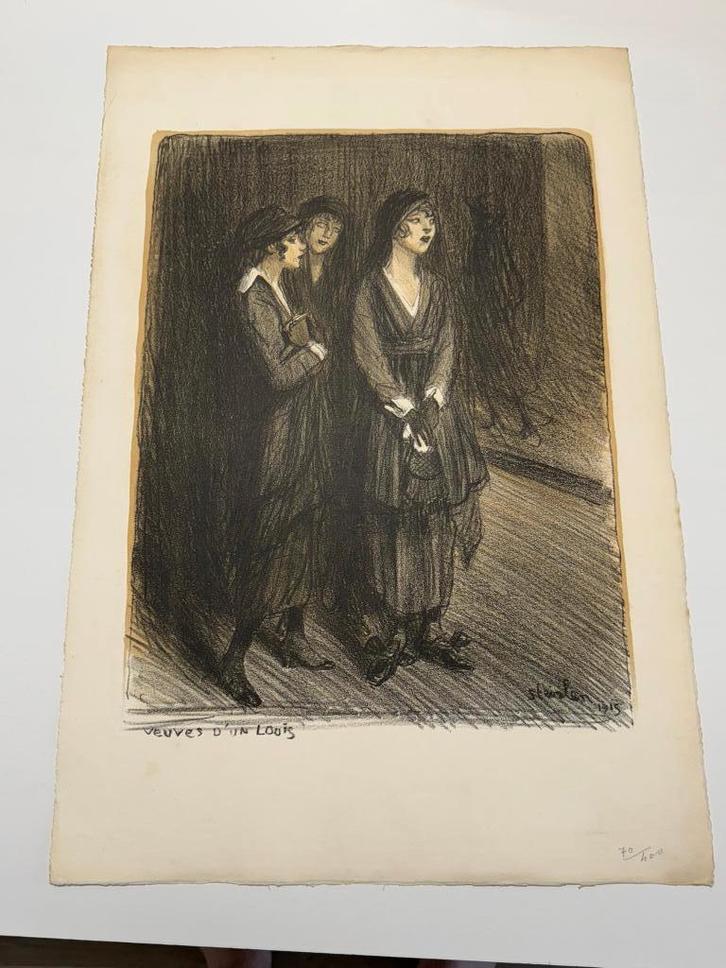 litho's STEINLEN, reeks 'LA GUERRE', Antiek en Kunst, Kunst | Etsen en Gravures, Ophalen of Verzenden