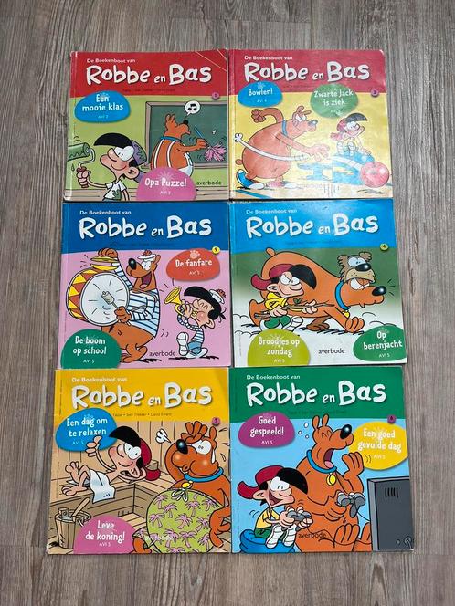 6 boekjes van Robbe en Bas AVI 3,4 en 5, Boeken, Kinderboeken | Jeugd | onder 10 jaar, Gelezen, Non-fictie, Ophalen of Verzenden