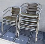 6 chaises de jardin en aluminium et teck, Empilable, Enlèvement, Utilisé, Aluminium