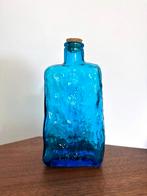 Carafe bouteille vase soliflore verre bleu art déco Empoli, Antiquités & Art, Enlèvement