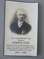 Leopold Eyer Orde Leopold II , med. oorlog 1870 - 71 + meer, Verzamelen, Bidprentjes en Rouwkaarten, Verzenden, Bidprentje
