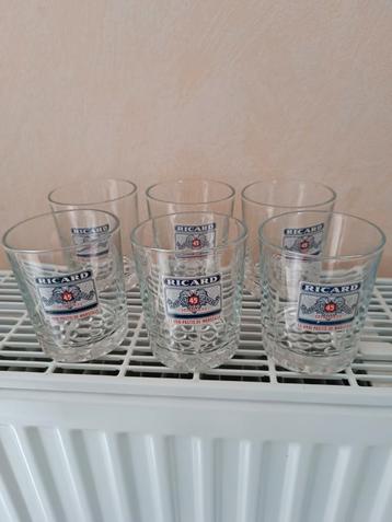 A vendre 6 verres Ricard 