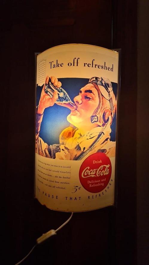 Zeldzame Coca-Cola reclame, Take off, gebogen - verlichting, Verzamelen, Merken en Reclamevoorwerpen, Gebruikt, Lichtbak of (neon) lamp