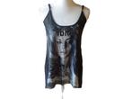 (107)- top femme t.34 noir gris - guess -, Guess, Zwart, Ophalen of Verzenden, Zo goed als nieuw