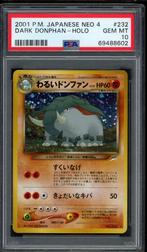 Dark Donphan Holo PSA 10 - #232 - Japanese Neo 2000, Verzenden, Zo goed als nieuw, Losse kaart, Foil
