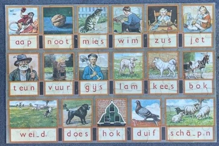 aap noot mies grote vloerpuzzel puzzel karton, Antiek en Kunst, Curiosa en Brocante, Ophalen of Verzenden